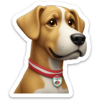 Dog mascot in Southampton jersey sticker