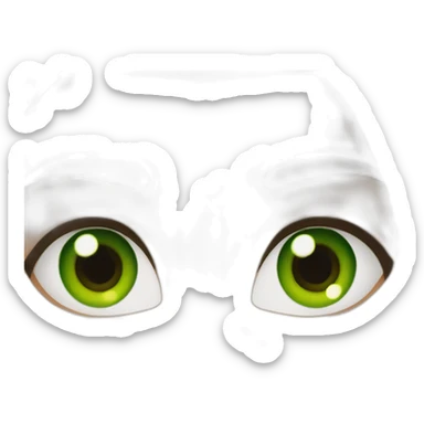 brunette green eyes  sticker