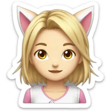 face neko girl gamer sticker