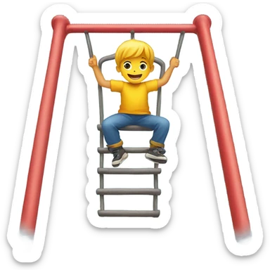 a child climbs  sticker
