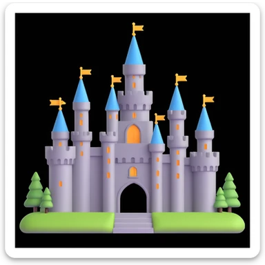 king and queen, castle background sticker