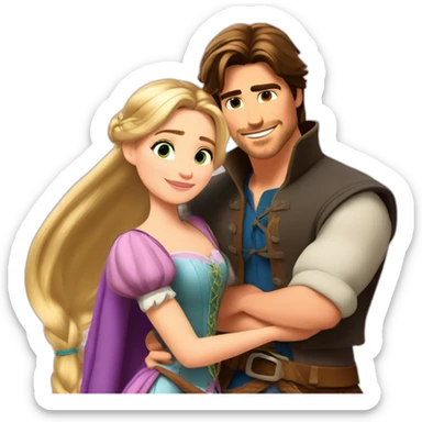 Rapunzel and Flynn Rider chilling sticker