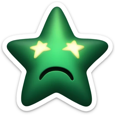 A dark green star sticker