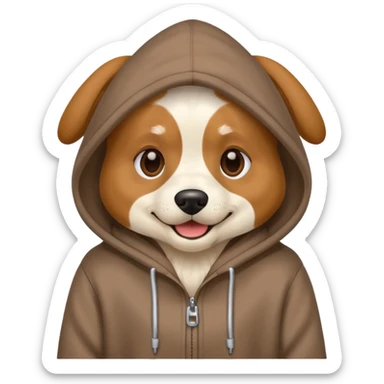 dog wearing hoodie sticker