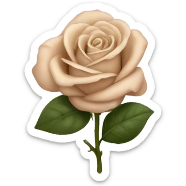 Beige rose with white bow without Leafs sticker
