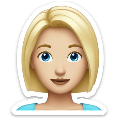 Cute woman with straight short blonde hair and blue eyes sticker