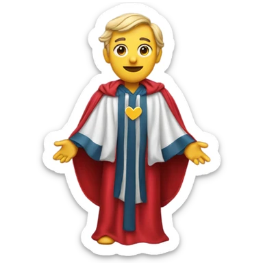 Heart wearing a judge’s robe sticker