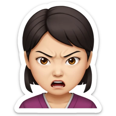 Angry Asian lady sticker