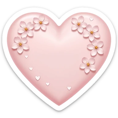 white heart with subtle sakura petal texture sticker