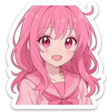 Pink anime ,remove background sticker