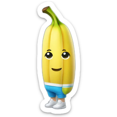 Kawaii banana in sportswear sticker