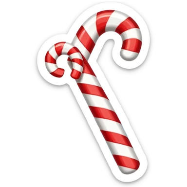 Broken Candy Cane: Cane snapped in half with sugar pieces falling. sticker