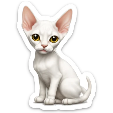 white devon rex cat sticker