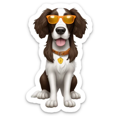 Springer spaniel wearing sunglasses sticker