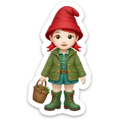 short girl garden gnome sticker