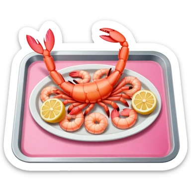 Shrimp on an airplane sticker