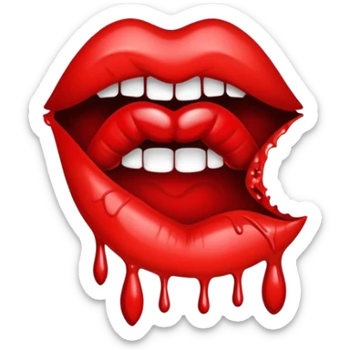 Bloody lipstick mark sticker