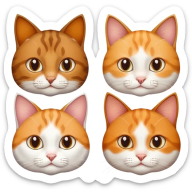 3 cats and each are different natural colours; brown tabby and white, calico, and ginger and white sticker