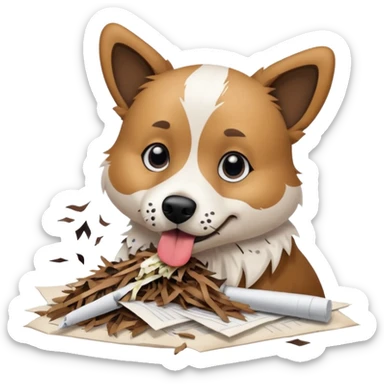 Dog eat homework sticker