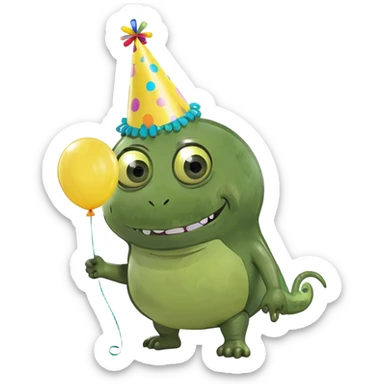 kind funny yellow baby monster sticker