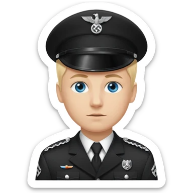 Blonde hair, blue eyed, Nazi Schutzstaffel officer sticker