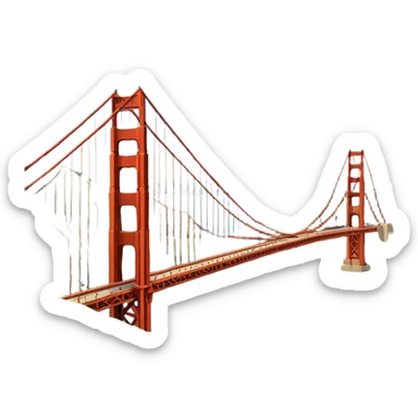 im trying to come up with a classic but still dynamic visual of the golden gate bridge and surrounding hills and the presidio for a work conference sticker
