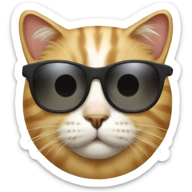 Cat with sunglasses sticker