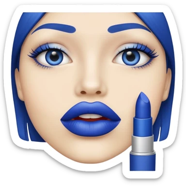 Light and dark blue lipstick sticker