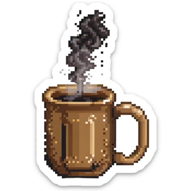 Coffee mug with steam sticker