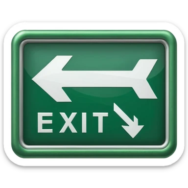 Exit Sign – green arrow,Subway Signs. sticker