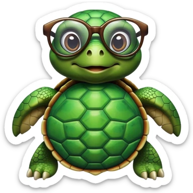 Tortuga con lentes  sticker