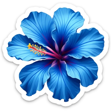 Blue hibiscus flower sticker