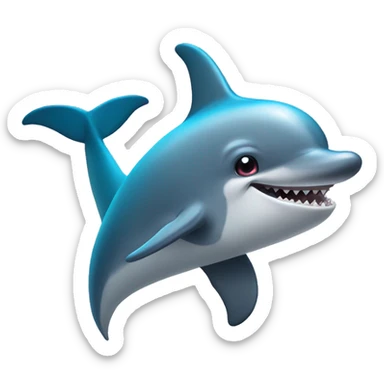 a dolphin dancing with a shark sticker