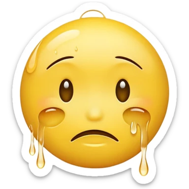 A smiley face with some tears  sticker