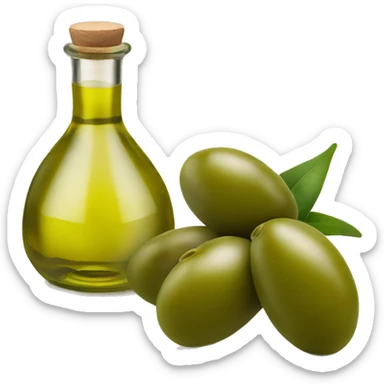 olive oil with olives next to it sticker