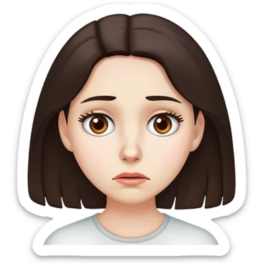 Brunette with white skin worried  sticker