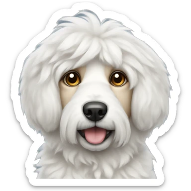 Fluffy white dog with triangular ears sticker