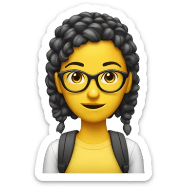 yellow weirdo nerd girl sticker