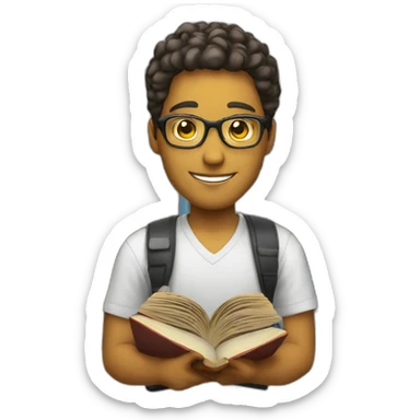 young yellow male tutor with books sticker