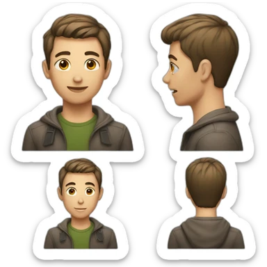 a young handosme man with short hair sticker