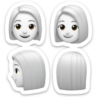 La cara de un humano con piel blanc con pelo alucin y una sonrisa con brackets sticker