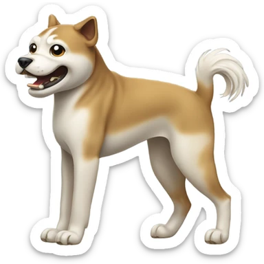 Ancient Chinese dog chewing on its paw sticker