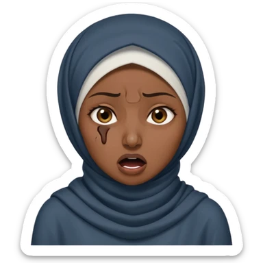 A hijabi woman choking herself out of frustration and anger sticker