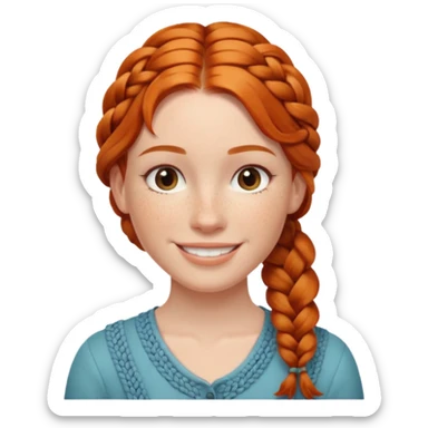 receptionist face braided ginger sticker