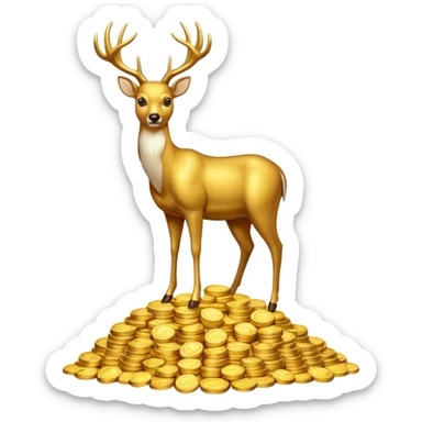Deer mountains of money sticker