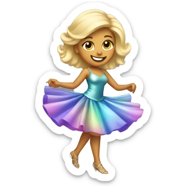 Dancing salsa blonde girl in an iridescent dress sticker