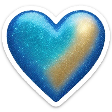 blue glittery heart sticker