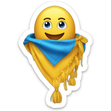 gelbes Herz mit blauem Schal sticker