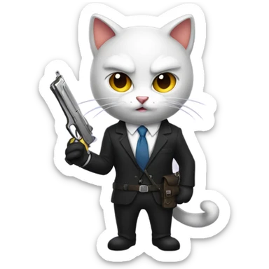 Business cat assassin sticker