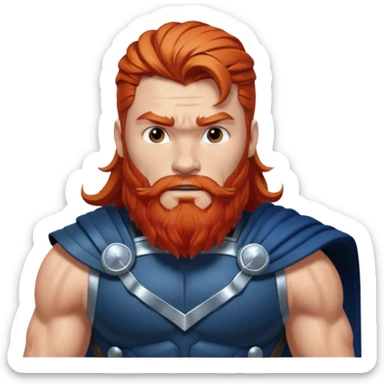 Thor, Thunder God from Norse Mythology with long red and beard, dark blue and silver outfit sticker